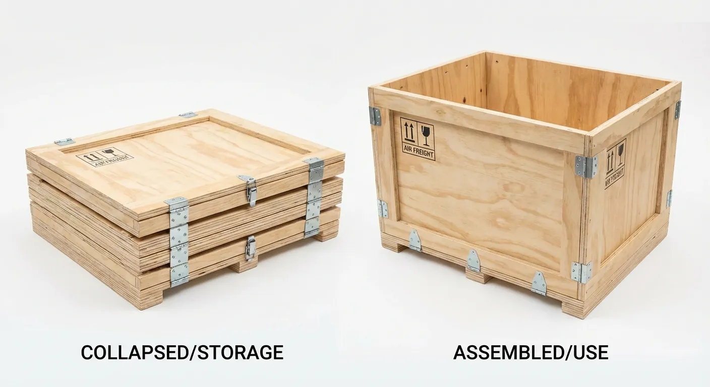 Caisse pliante contreplaqué fret aérien